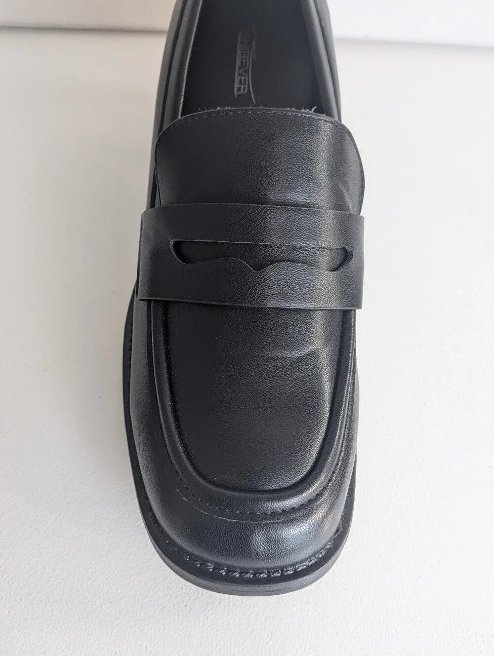 Shibever Block Heel Loafer Pump Shoes Womens Size 9 Black New School Girl